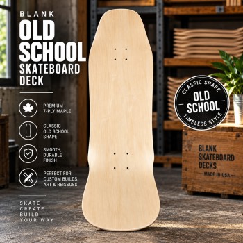 Classic Old School Blank Skateboard Deck – 9.0"